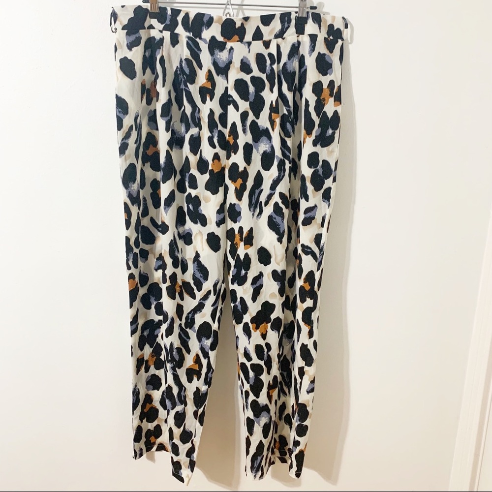 Shein Animal Print Side Zipped High Waisted Pants